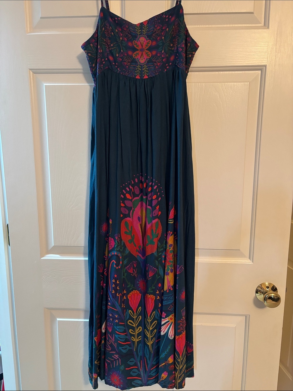 Natural life Bailey Navy PINK blue yellow Floral Maxi Dress with pockets SMALL - Picture 3 of 6